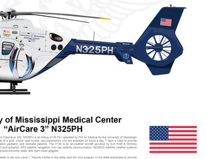 U of Mississippi Airbus EC135 AirCare 3 N325PH STATIC