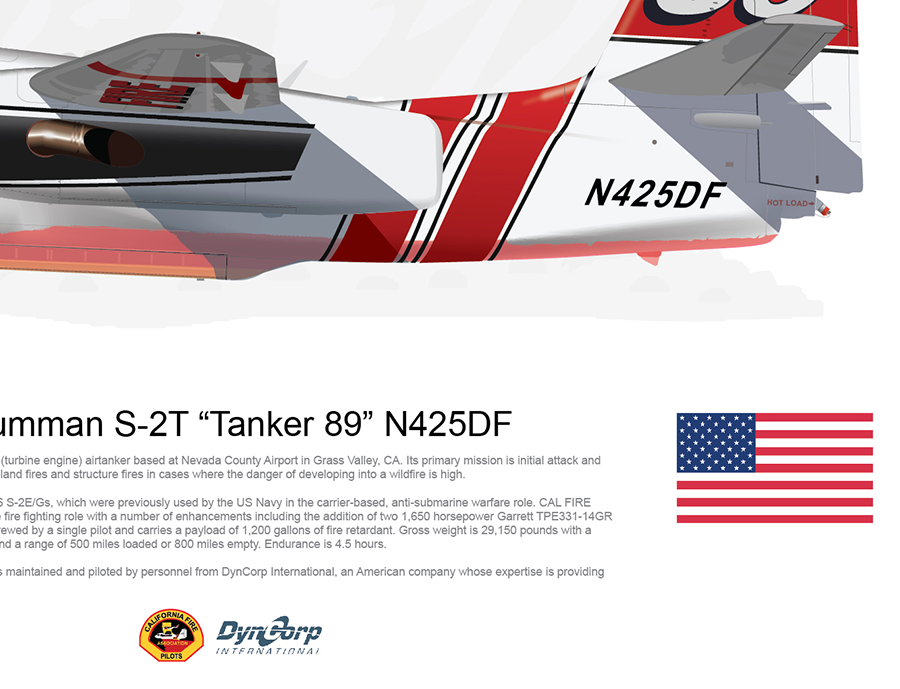 CAL FIRE Grass Valley S-2T Airtanker 89 N425DF