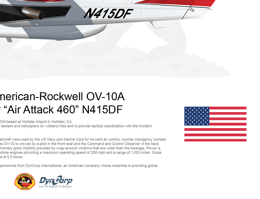 CAL FIRE OV-10 Bronco Hollister Air Attack 460 N415DF