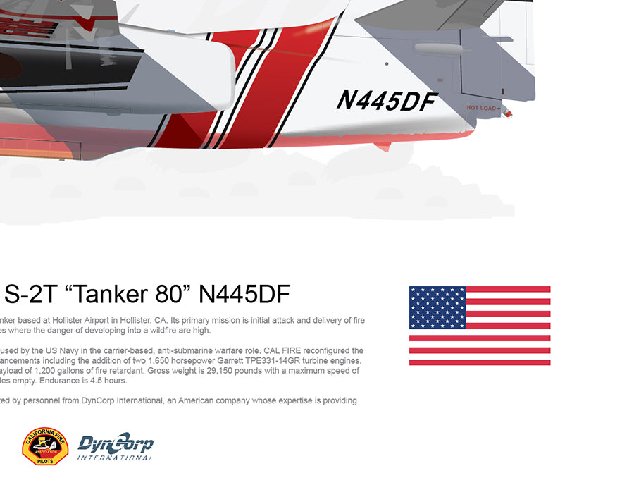CAL FIRE Hollister S-2T Airtanker 80 N445DF