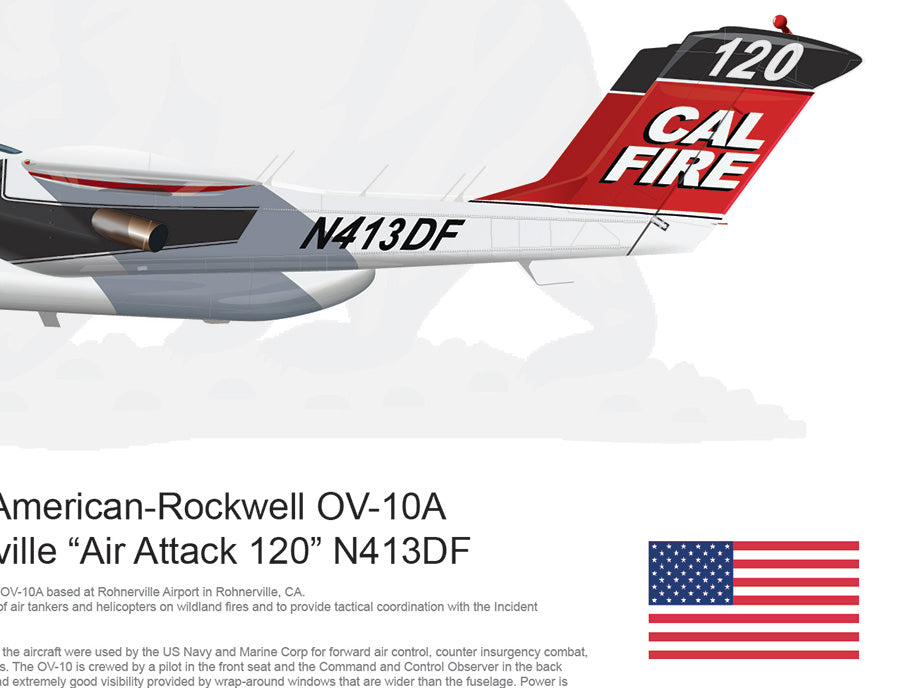 CAL FIRE OV-10 Bronco Rohnerville Air Attack 120 N413DF