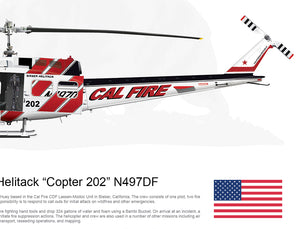 CAL FIRE Bieber Helitack “Copter 202” N497DF with Hoist 2018 Paint Scheme [Crew Customized]