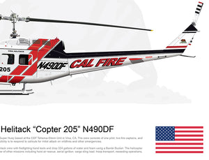 CAL FIRE Vina Helitack Bell UH-1H Huey 'Copter 205' N490DF