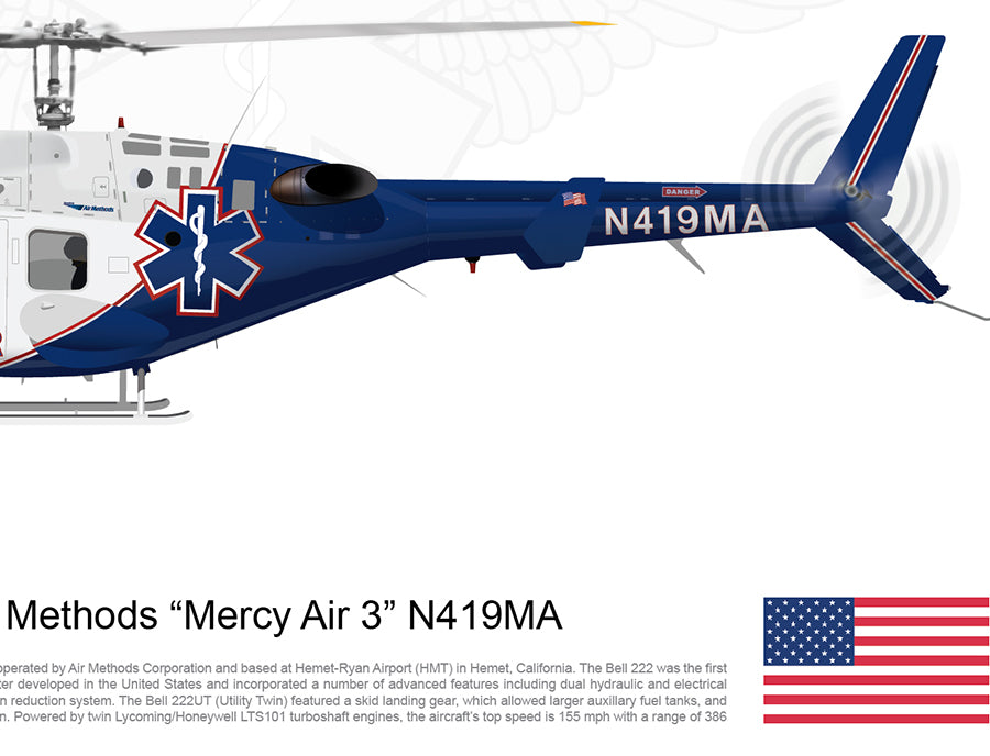 Air Methods 'Mercy Air 3' BELL 222UT N419MA