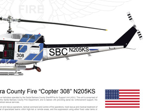 Santa Barbara County Fire UH-1H “Copter 308” N205KS