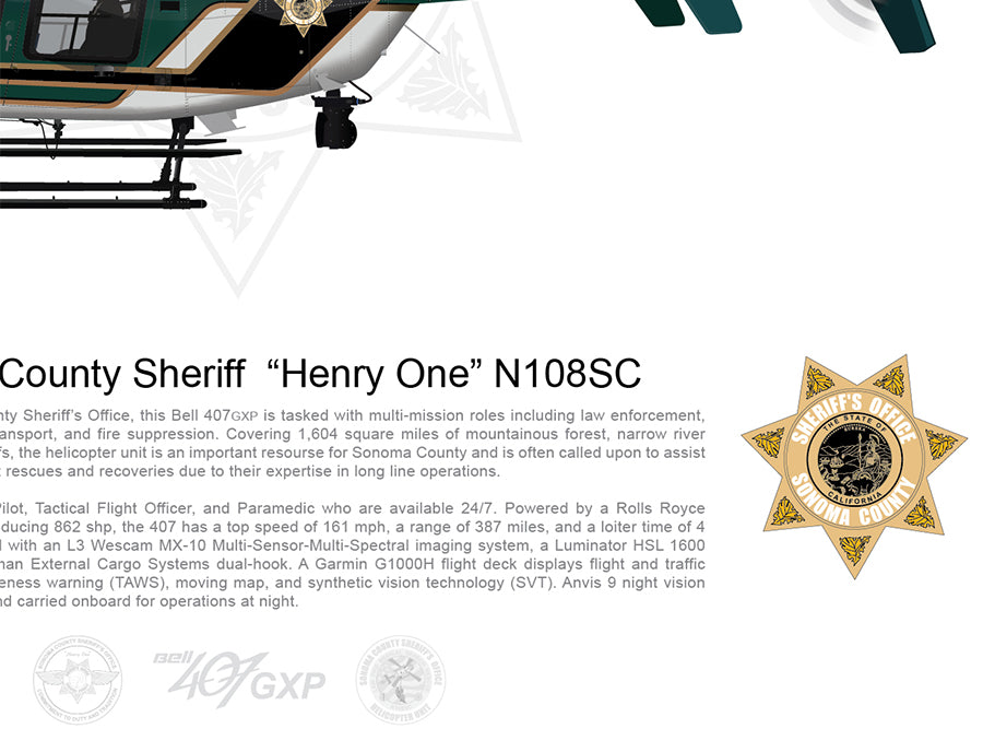 Sonoma County Sheriff Bell 407GXP N108SC 'Henry 1' FLYING