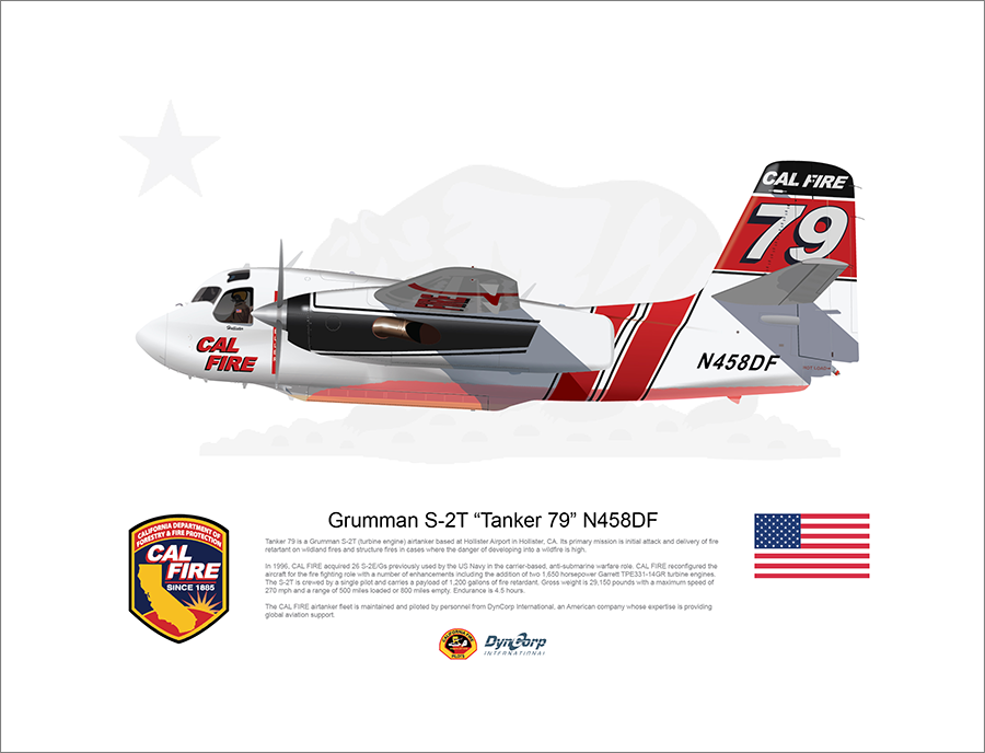 CAL FIRE Hollister S-2T Airtanker 79 N458DF