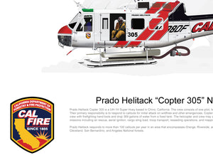 CAL FIRE Prado Helitack Bell UH-1H Huey 'Copter 305' N488DF