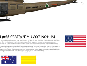 Bell UH-1H Huey “EMU 309” N911JM - FLYING
